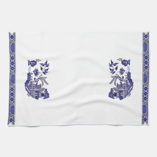 Blue Willow China Design Kitchen Towel Theedoek (Horizontaal)