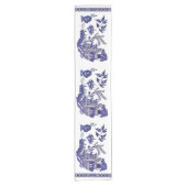 Blue Willow China Design Korte Tafelloper (Voorkant)