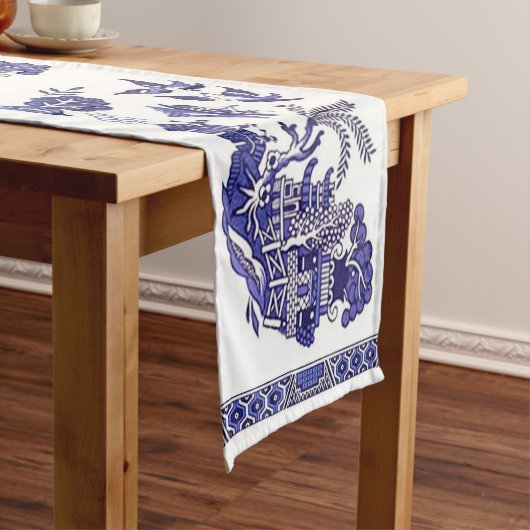 Blue Willow China Design Korte Tafelloper (Voorbeeld)