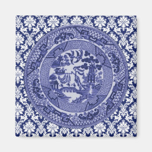 Blue Willow China Design Magnet v4 Magneet