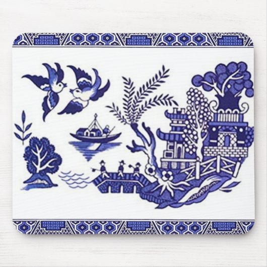 Blue Willow China Design Muismat (Voorkant)