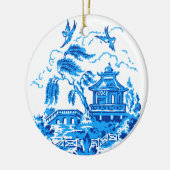 Blue Willow Chine Bleu & Blanc Ornement (Gauche)