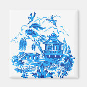 Blue Willow Chine Design Magnet v2 (Devant)