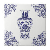 Blue Willow Chinoiserie White en Blue Ginger Jar Tegeltje (Voorkant)