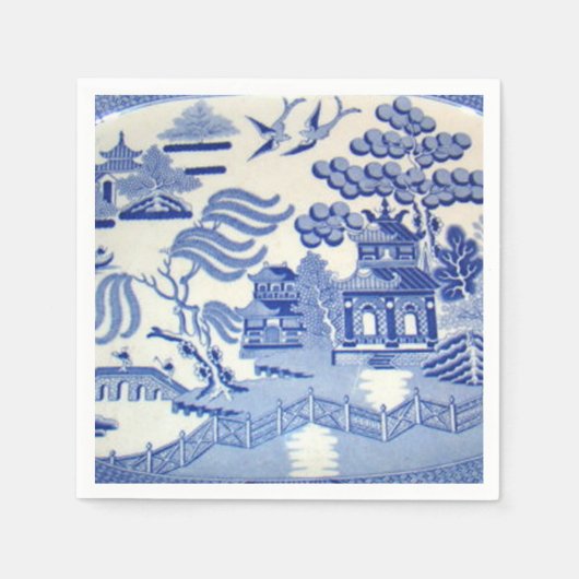 Blue Willow Cocktail servetten zullen je trots mak (Voorkant)