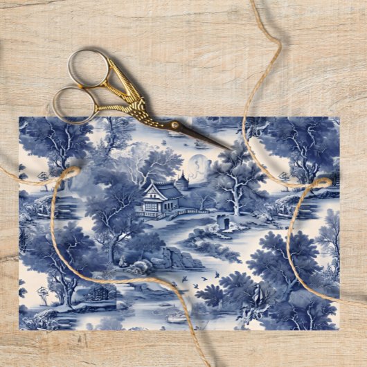 Blue Willow Decoupage Tissuepapier