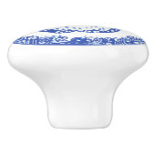 Blue Willow Design Bunny Rabbit Cute Whimsical Keramische Knop (Zijkant)