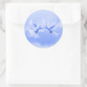 "Blue Willow Doves" ~ 3" Ronde Sticker (Tas)