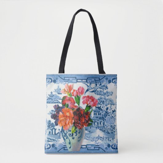 Blue Willow Greetings Canvas tas (Voorkant)