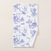 Blue Willow Kitty Chat Toile de salle de bain (Serviette à main)