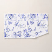 Blue Willow Kitty Chat Toile de salle de bain (Serviette à main)