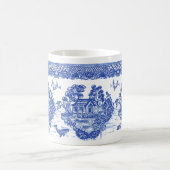 Blue Willow Lucky Cat Koi Isle of Animals Fun Koffiemok (Center)