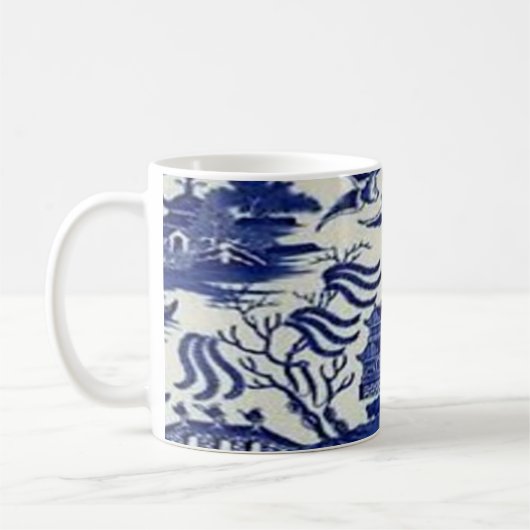 blue willow mug koffiemok (Links)