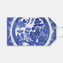 Blue Willow Pattern Gift Label