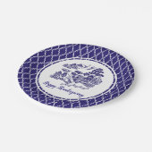 Blue Willow Pattern Jouw tekst Papieren Bordje (Gekanteld)