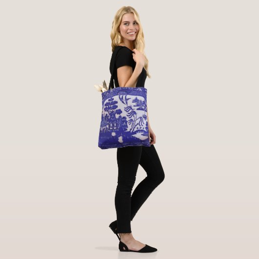 Blue Willow Pattern over Canvas tas (Op model)