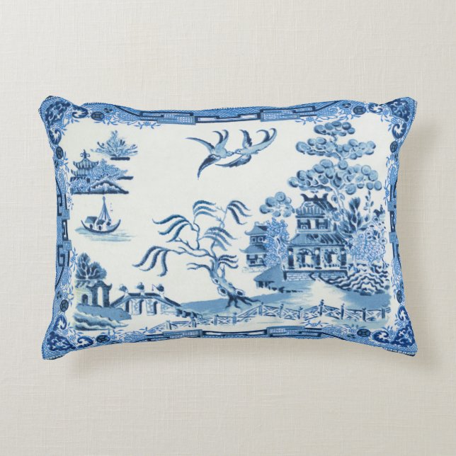 Blue Willow Pillow Accent Kussen (Voorkant)