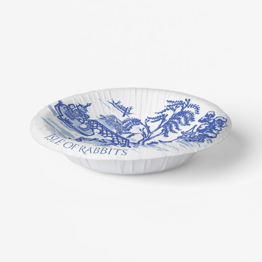 Blue Willow Rabbit Classic Whimsical-papier Papieren Kommen (Gebogen)