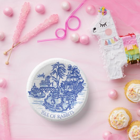 Blue Willow Rabbit Classic Whimsical-papier Papieren Kommen (Feest)