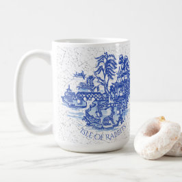 Blue Willow Rabbit Island Whimsical Crackle Kijk Koffiemok