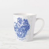 Blue Willow Rabbit Island Whimsical Crackle Kijk L Latte Mok (Rechts)