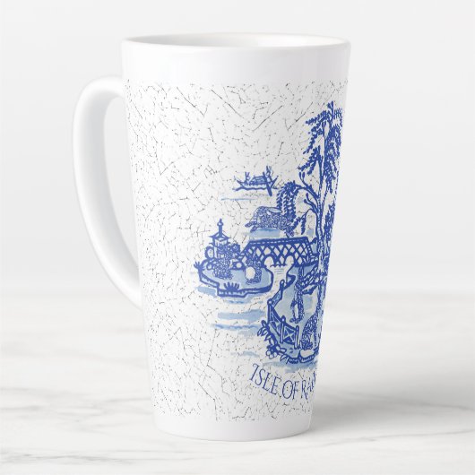 Blue Willow Rabbit Island Whimsical Crackle Kijk Latte Mok (Linkerhoek)
