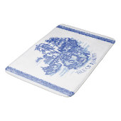 Blue Willow Rabbit Island Whimsical Pottery Kijk Badmat (Gekanteld)