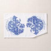Blue Willow Rabbit Island Whimsical Pottery Look (Serviette à main)