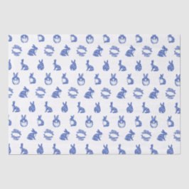 Blue Willow Rabbit Whimsical Isle of Rabbits Tissuepapier