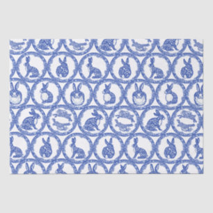 Blue Willow Rabbit Whimsical Isle of Rabbits Wrapp Tissuepapier