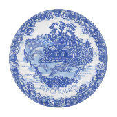 Blue Willow Rabbit White Whimsical Toile Cu Snijplank (Voorkant)