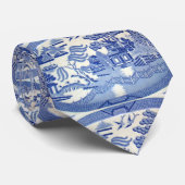 Blue Willow Stropdas - Maak oma glimlachen (Opgerold)