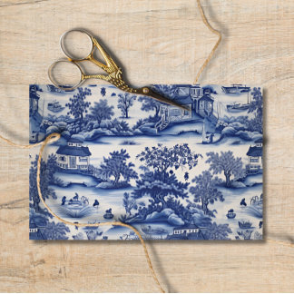 Blue Willow-witpapier Tissuepapier