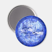 "Blue Willow World" ~ 3" Magnet rond (Recto/Verso)