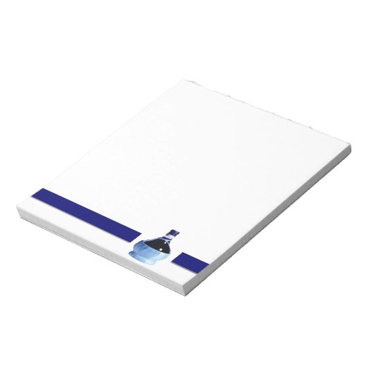 Blue Wine Bottle Notepad Notitieblok (Gedraaid)