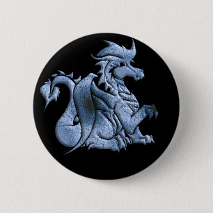 Blue Winged Dragon Button