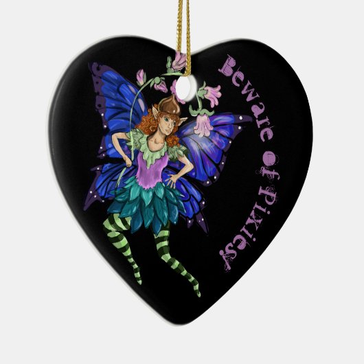 Blue Winged Pixie Ceramic Ornament (Rechts)