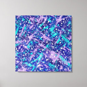 Blue Winter Abstract Canvas Afdruk