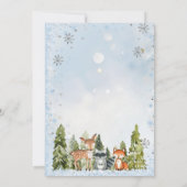 Blue Winter Animals Woodland Boy Baby shower Kaart (Achterkant)
