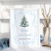 Blue Winter Babies are Sweet Take a Treat Poster