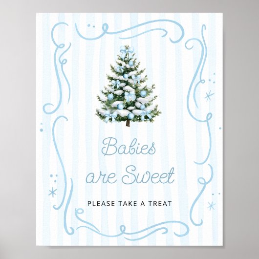 Blue Winter Babies are Sweet Take a Treat Poster (Voorkant)