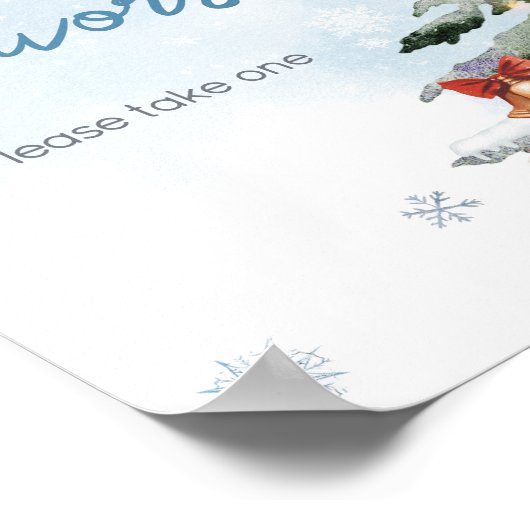 Blue Winter Baby Het is koud buiten gunsten Poster (Hoek)