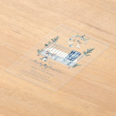 Blue Winter Baby shower Acryl Uitnodigingen (Laagn)