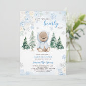 Blue Winter Beer Baby shower Kaart (Staand voorkant)
