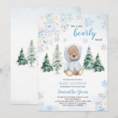 Blue Winter Beer Baby shower Kaart (Voorkant / Achterkant)