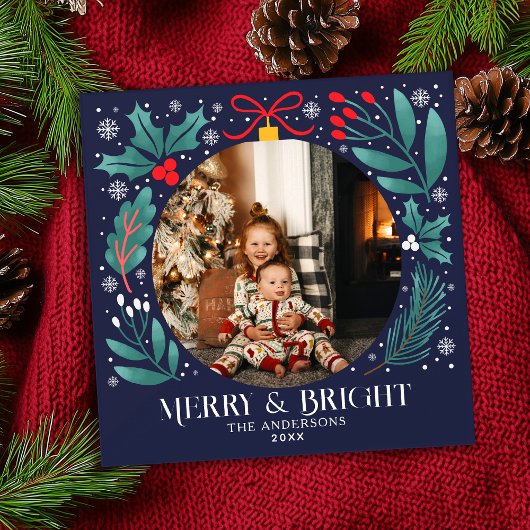 Blue Winter Botanicals Ornament Kerstfoto