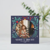 Blue Winter Botanicals Ornament Kerstfoto (Staand voorkant)