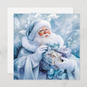 Blue Winter Christmas Wenskaart (Voorkant / Achterkant)