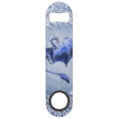 Blue Winter Dragon Fantasy Natuur Art Speed Flessenopener (Achterkant)
