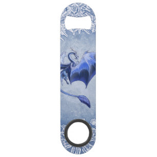 Blue Winter Dragon Fantasy Natuur Art Speed Flessenopener